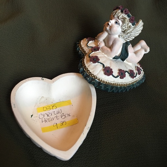 Jewelry - Small Handmade Cherub heart jewelry box Jewelry - Small Handmade Cherub heart jewelry box